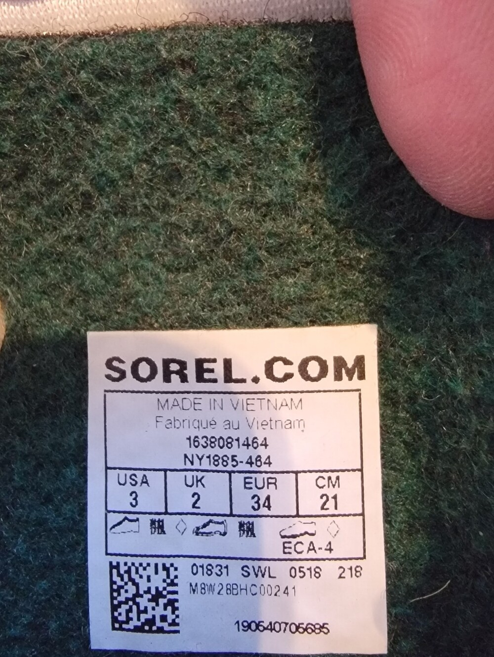 Sorel Light and Dark Blue Kids/Youth Navy Flurry Snow Boots. Size US 3 - Picture 9 of 9